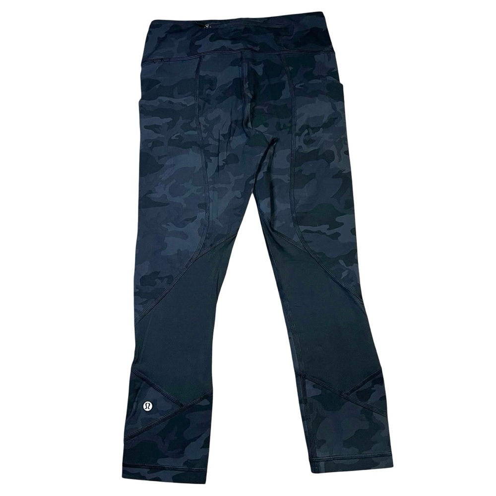 Lululemon Black Camo Base Pace High-Rise Cropped Leggings 22" Size 4 - Picture 8 of 8